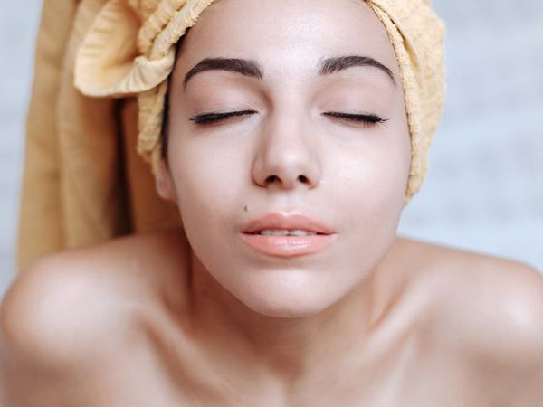 Person looking relaxed after eye practice